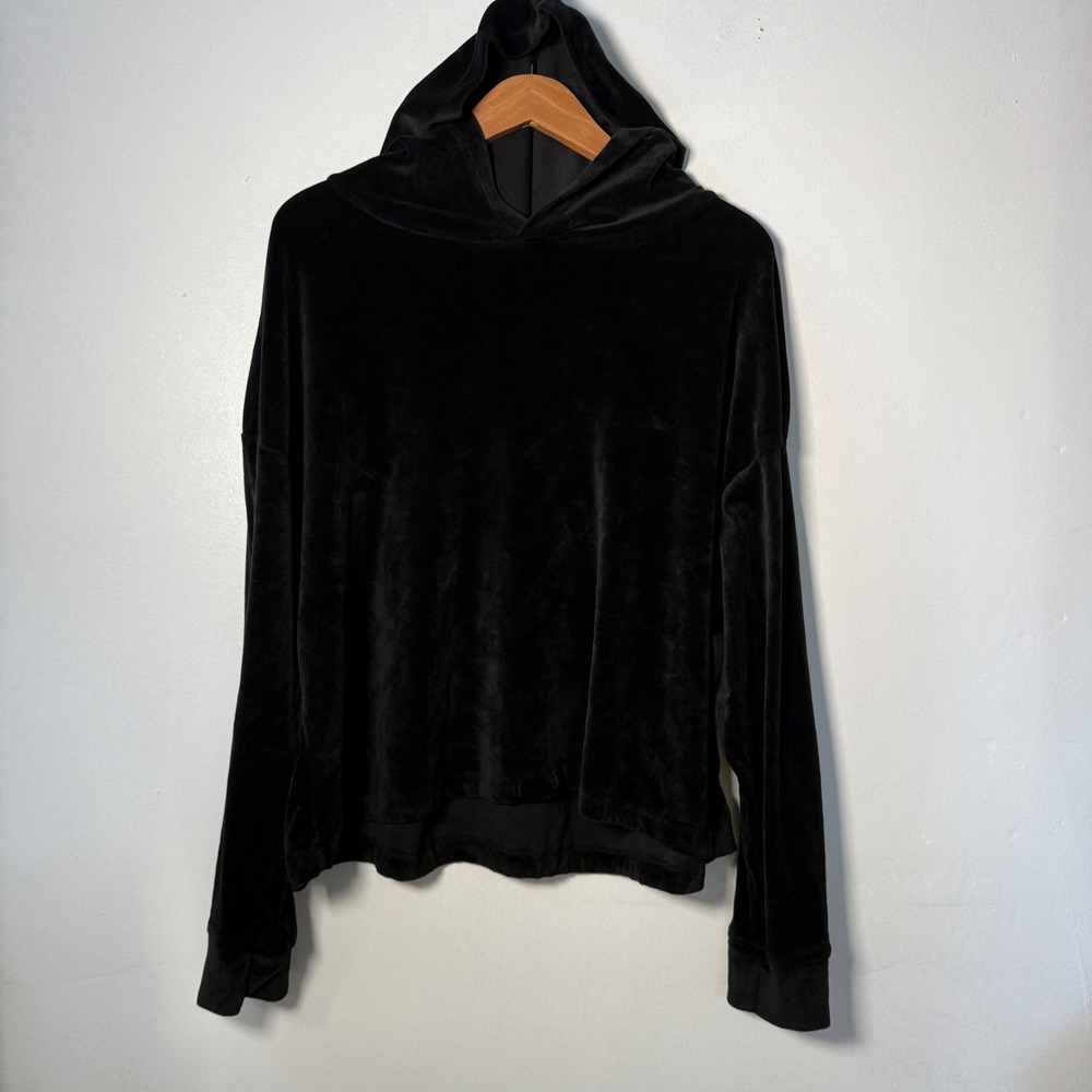 French Laundry Sport Womens 2X Black‎ Velour Pullover Hoodie